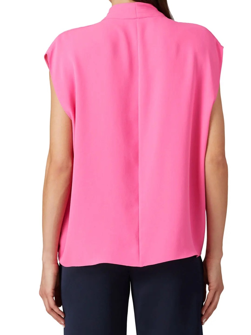 Trina Turk Concourse 2 Draped V-Neck Cap-Sleeve Top Size XS/ Small Hot Pink - Picture 2 of 11